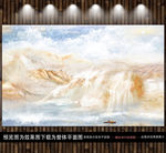 大理石山水画