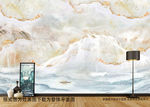 大理石山水背景墙