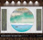 水墨山水柳枝大理石