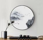 圆形装饰画 山水挂画