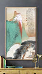 国画山水玄关背景