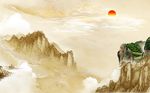 大理石纹风景背景墙