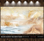 山水画玉石石材背景墙