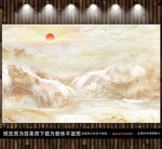 大理石纹山水背景墙