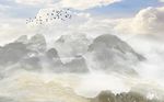 大理石纹山水背景墙