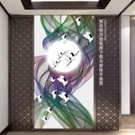 新中式线条飞鹤背景墙