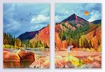唯美山水油画装饰画