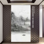 大理石水墨山水