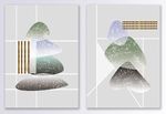 简约抽象淡彩水墨图案装饰画