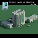 写字楼 现代办公楼 建筑模型图