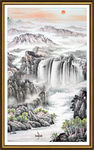 竖幅山水画
