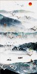 唯美山水小船装饰画