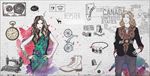 简约3d砖墙时尚服装美女背景墙