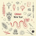 手绘中国新年素材