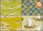 矢量传统日式背景底纹