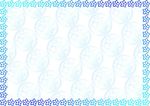 圆形蓝花 防伪证书纹