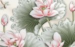 现代荷花背景墙