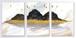 意境山水金色线条飞鸟装饰画