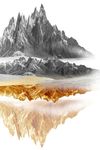 山水风景倒影抽象装饰画
