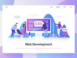 WEB网站软件开发中建设中插画