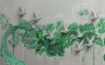 3d油画小鸟艺术松树背景墙