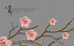 现代立体花朵小鸟树背景墙