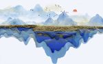 浮雕立体抽象山水背景墙