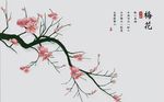 中式花鸟画现代简约背景墙
