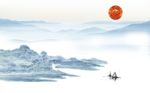 新中式水墨山水背景墙