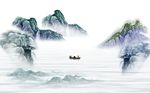 新中式水墨山水背景墙