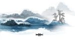 新中式水墨山水背景墙