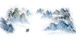 中式山水抽象艺术背景墙