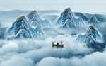 中式水墨山水背景墙