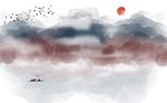 中式水墨山水背景墙