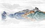 中式水墨山水背景墙