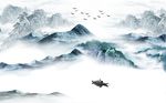 中式水墨山水背景墙