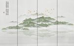 奢华大气意境水墨山水背景墙