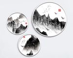 中国风大气山川风景装饰画