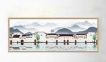 唯美徽派建筑山水风景装饰画