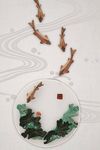 中式浮雕立体游鱼荷花装饰画