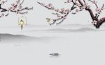 红梅山水背景墙