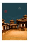 中国风古典宫廷古风院落装饰画