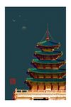 中国风古典宫廷古风阁楼装饰画