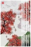 中国风淡彩水墨民俗风景装饰画