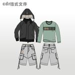 男装男式三件套风衣长裤子休闲裤