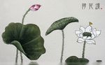淡雅荷花现代纹理背景墙