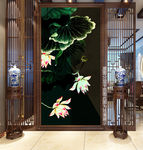 抽象荷花装饰画