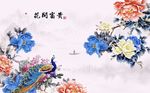 工笔国色天香牡丹花背景墙