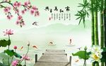 国画家和万事兴金鱼背景墙