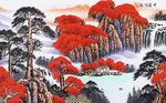 水墨山水千秋鸿运国画背景墙